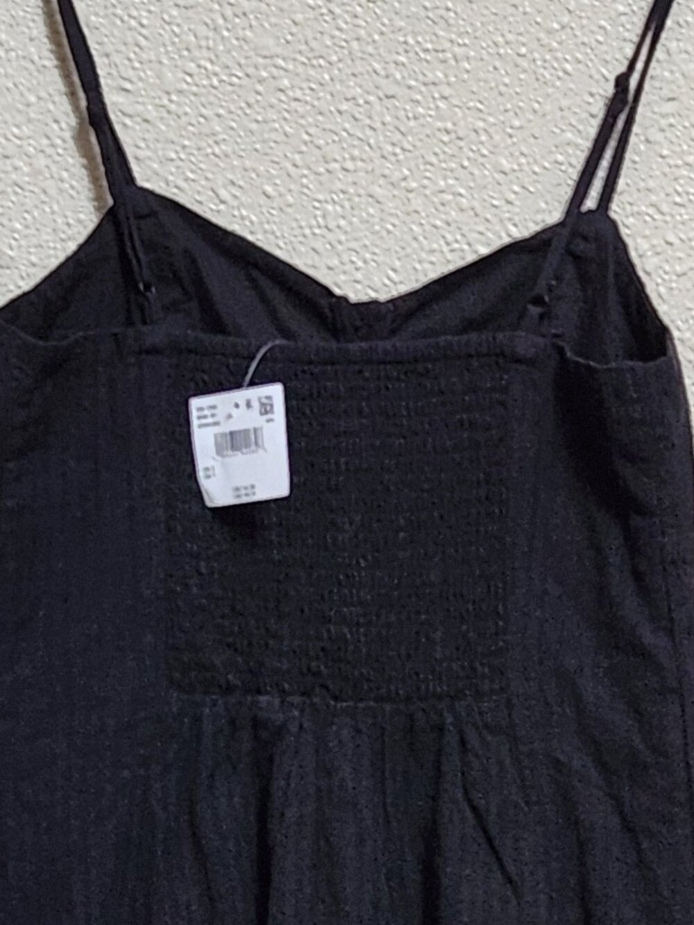 AMERICAN EAGLE Black Button Front Smocked Mini Sun Dress - Small - NWT NEW - Picture 4 of 5